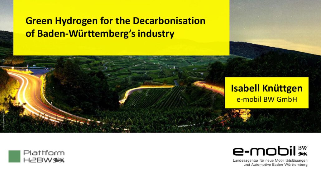 E-Mobil BW | Grüner Wasserstoff zur Dekarbonisierung der Industrie in Baden-Württemberg