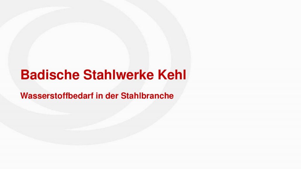 BSW | Wasserstoffbedarf in der Stahlbranche
